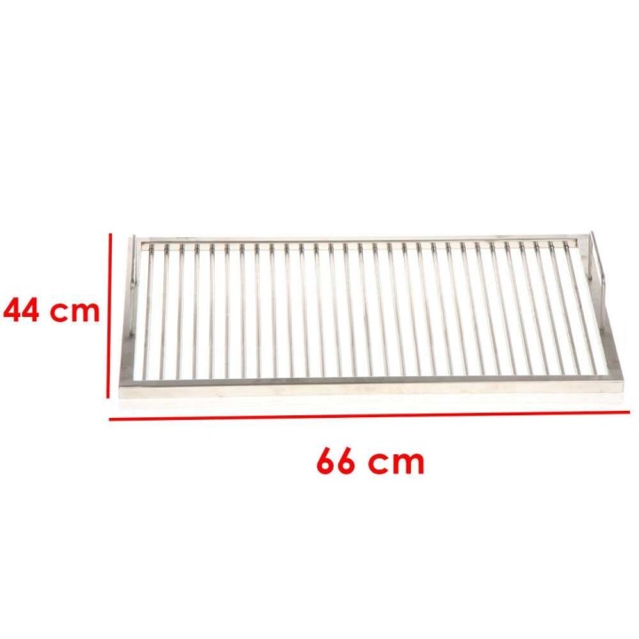 Famur BK 8 Elite puu- ja hiiligrilli, 66 × 44 cm, ruostumaton teräs