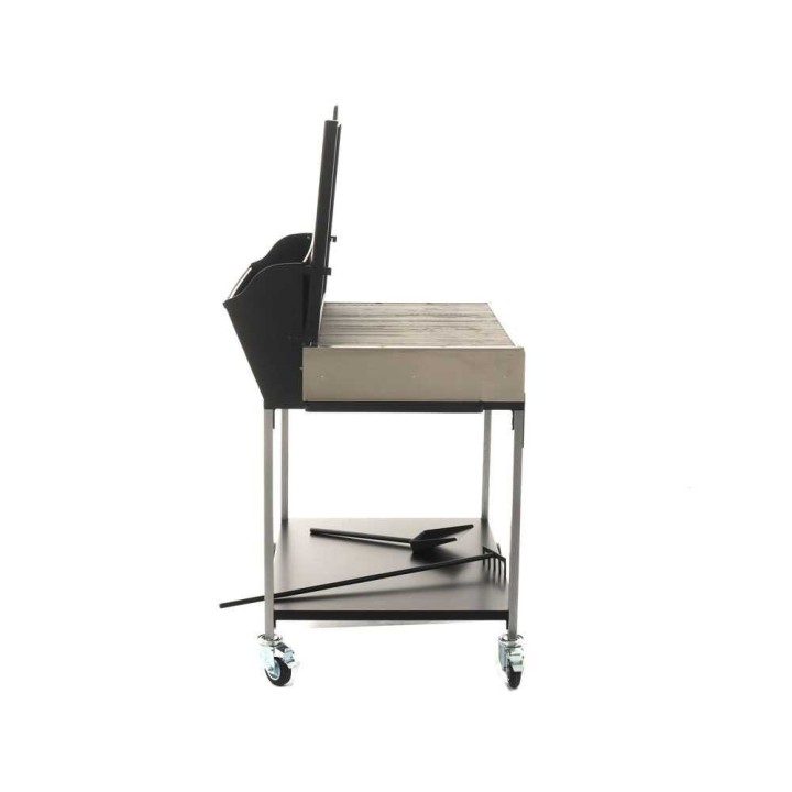 Famur BK 10 Elite puu- ja hiiligrilli, 92 × 58,5 cm, ruostumaton teräs