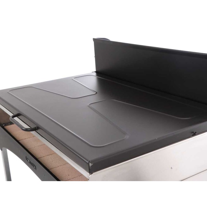 Famur BK 10 Elite puu- ja hiiligrilli, 92 × 58,5 cm, ruostumaton teräs