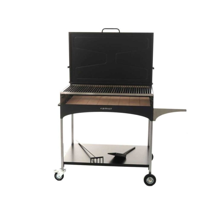 Famur BK 10 Elite puu- ja hiiligrilli, 92 × 58,5 cm, ruostumaton teräs