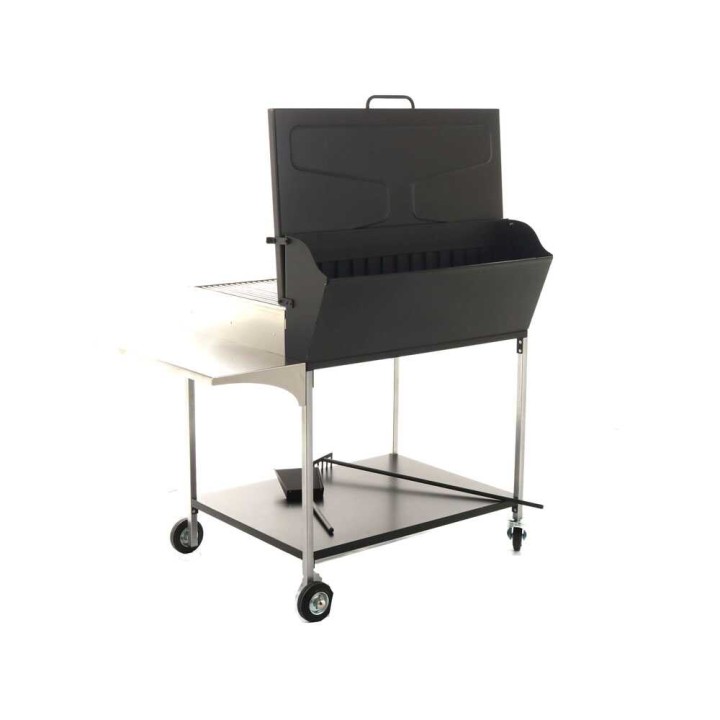 Famur BK 10 Elite puu- ja hiiligrilli, 92 × 58,5 cm, ruostumaton teräs