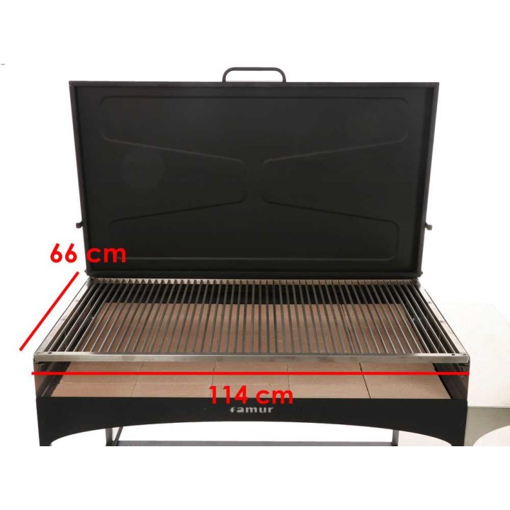 Famur BK 12 Elite puu- ja hiiligrilli, 114 × 66,5 cm