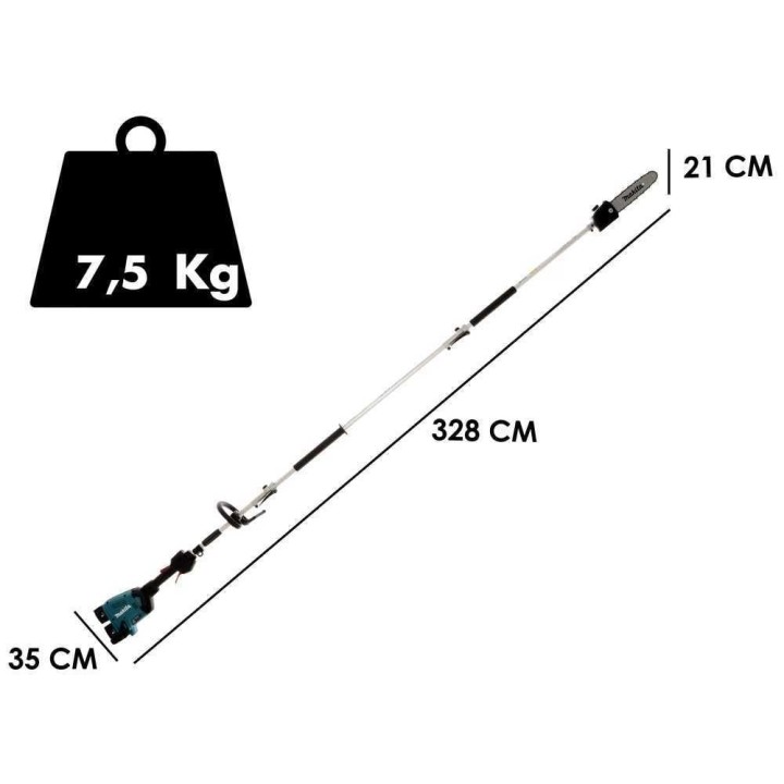Makita DUX60Z akkukäyttöinen oksasaha, 36 V, 25 cm terä ja 108 cm jatkovarsi