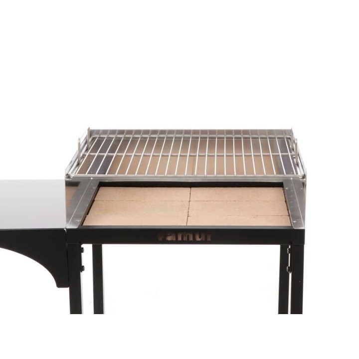 Famur BK6 Prime hiiligrilli, 48 × 36 cm, ruostumaton teräs, tulenkestävä tiilipohja