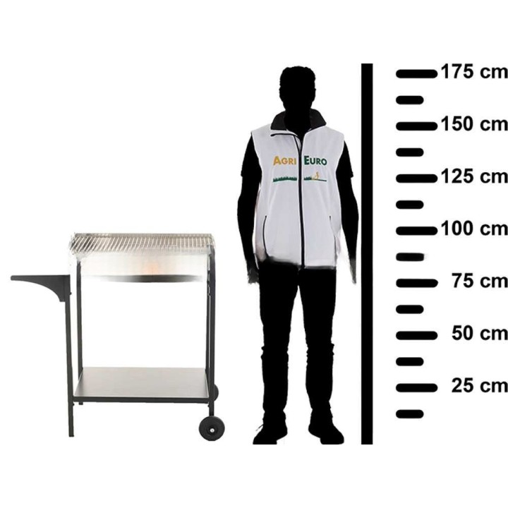 Famur BK7 Prime -hiiligrilli, 70 × 47 cm, ruostumaton teräs