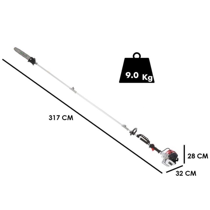 GeoTech GT-2 43 L oksasaha teleskooppivarrella, 43 cm³, 30 cm:n terä