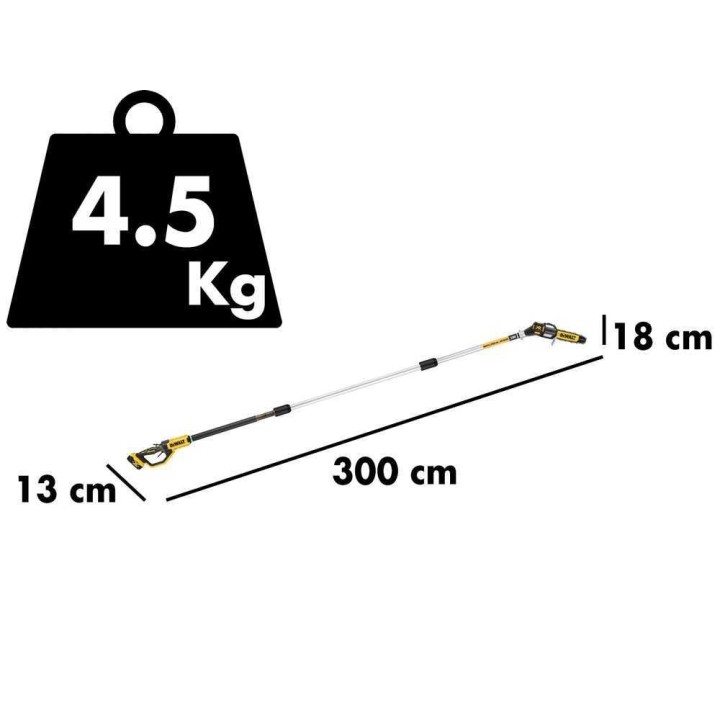 DeWalt DCMPS567P1-QW akkukäyttöinen oksasaha, 18 V, 5 Ah, 20 cm