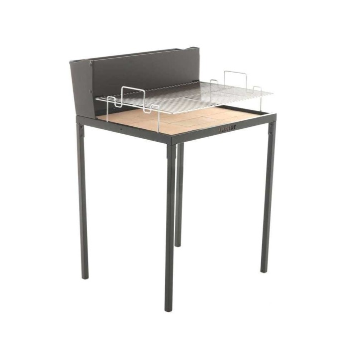 Famur BK7 Light puu- ja hiiligrilli, 70 × 48 cm, kromattu ritilä