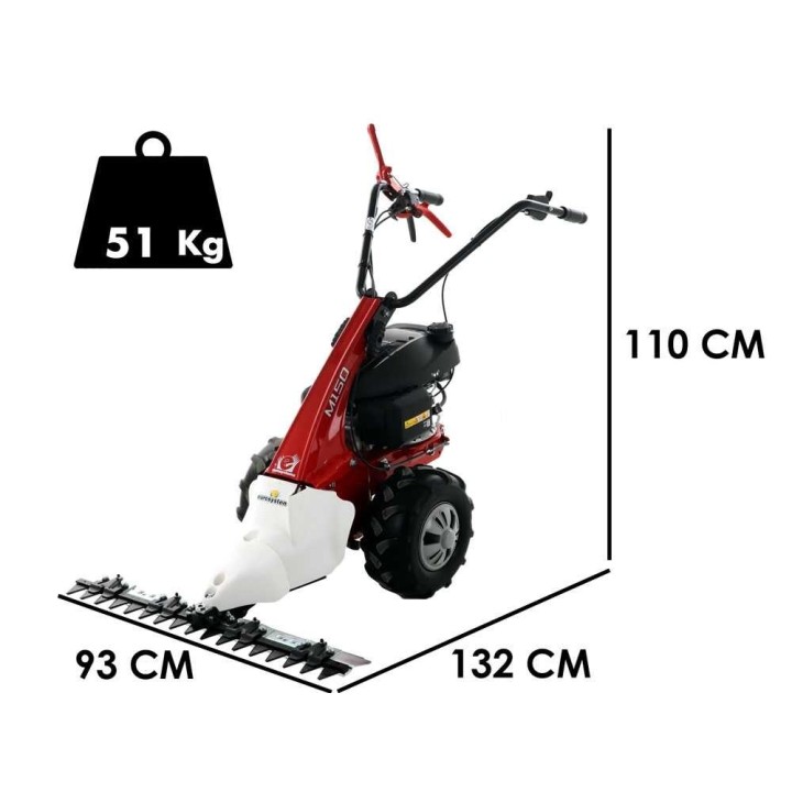 Minieffe M150 RM vetävä niittokone, Honda GCVx 170, 87 cm, 5,5 HP