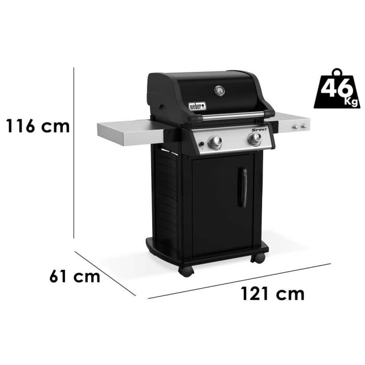Weber Spirit E-215 GBS kaasugrilli, 2 poltinta, 7,8 kW, 52 × 45 cm