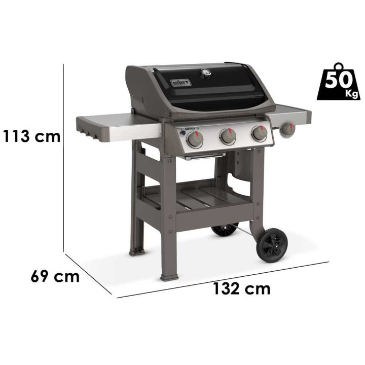 Weber Spirit II E-320 GBS -kaasugrilli, 8,8 kW, 3 poltinta, sivukeitin