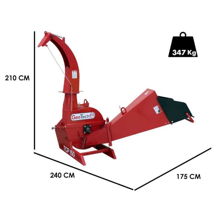 TCP 150 traktorikäyttöinen oksasilppuri, 150 mm, 40–80 HP