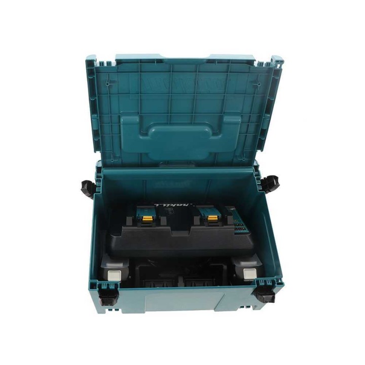Makita-laturi + 2 akkua 18 V 6 Ah, 2 latauspaikkaa ja laukku