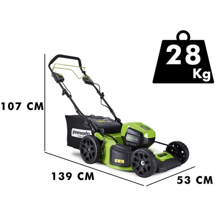 Greenworks GD60LM46SP akkuruohonleikkuri, 60 V, 46 cm, ilman akkua ja laturia