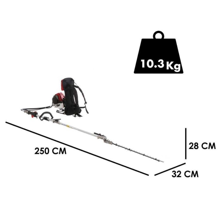GeoTech GT-4 36 BP pitkävartinen pensasleikkuri, 36 cm³, 56 cm, 250 cm