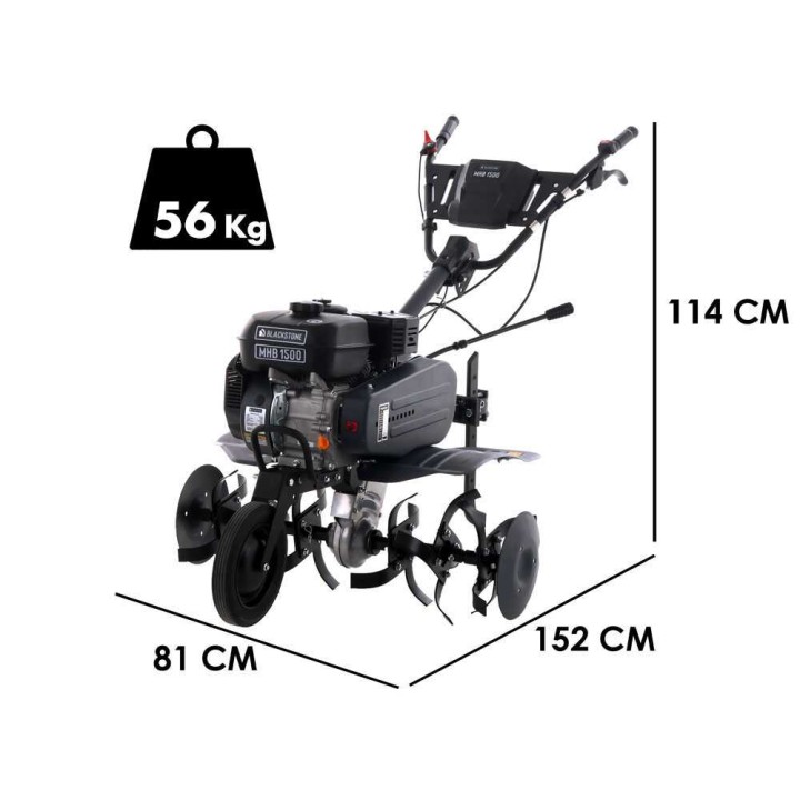 Blackstone MHB 1500 bensiinikäyttöinen jyrsin, 212 cm³, 7 HP, 78 cm