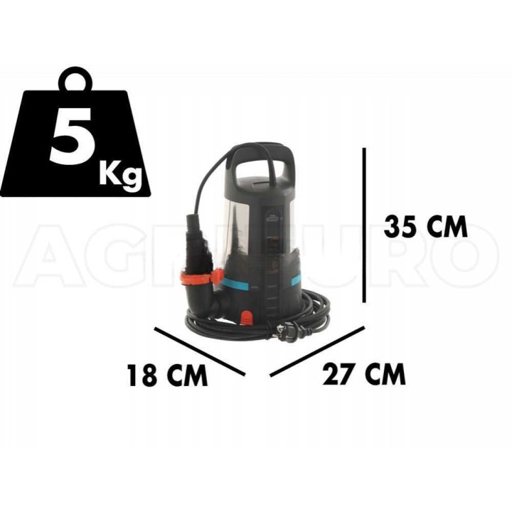 Gardena 11000 Aquasensor uppopumppu kirkkaalle vedelle, 450 W, 11 000 l/h