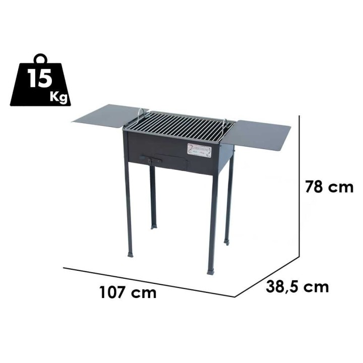 Cruccolini Campagnolo hiiligrilli, 50 × 38 cm, ruostumaton ritilä