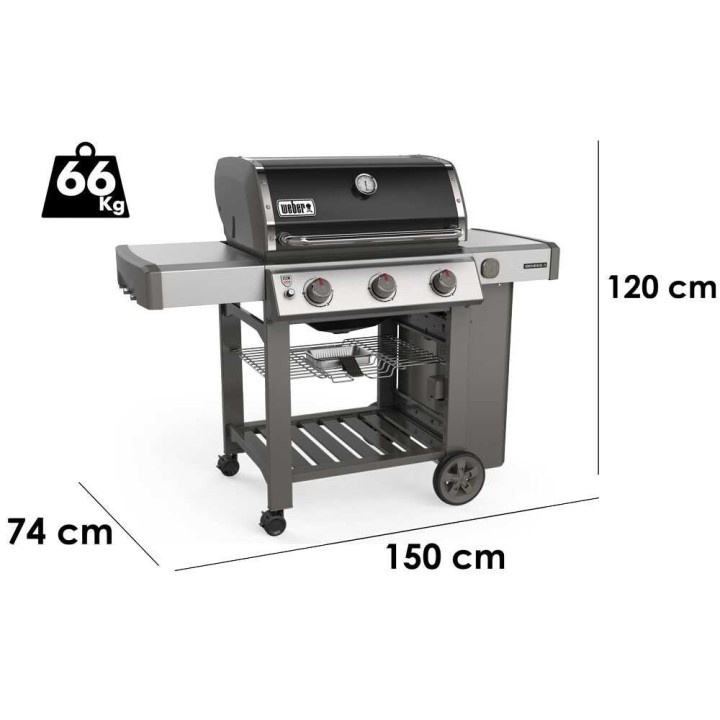 Weber Genesis II E-310 GBS Black kaasugrilli, 11,4 kW, 68 × 48 cm
