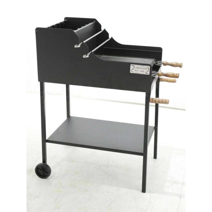 Cruccolini Fuocone puu- ja hiiligrilli, teräs, 50 × 50 cm, 50 kg