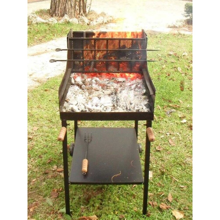 Cruccolini Fuocone puu- ja hiiligrilli, teräs, 50 × 50 cm, 50 kg