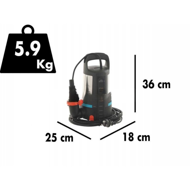 Gardena 17000 Aquasensor uppopumppu kirkkaalle vedelle, 750 W, 17 000 l/h