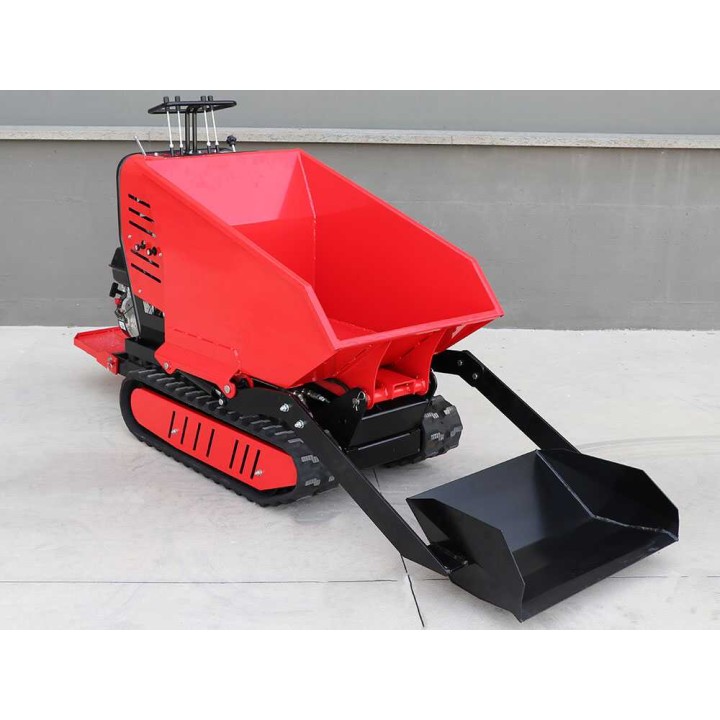 AMA TAG500TDH telaketjukuormaaja, 500 kg, hydraulinen dumper-lava ja etukuormain