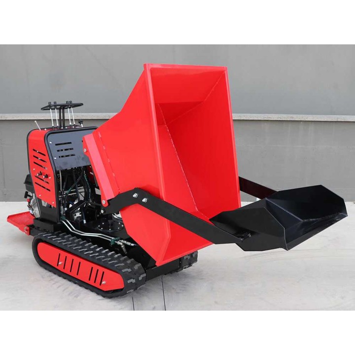 AMA TAG500TDH telaketjukuormaaja, 500 kg, hydraulinen dumper-lava ja etukuormain
