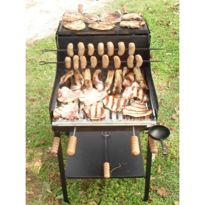 Fuocone Inox barbecue puulle ja hiilelle, 50 × 50 cm, ruostumaton teräs