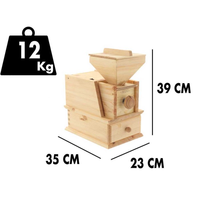 WIDU Volksmühle Mod. 2 jauhomylly, massiivipuuta, 400 W, 230 V