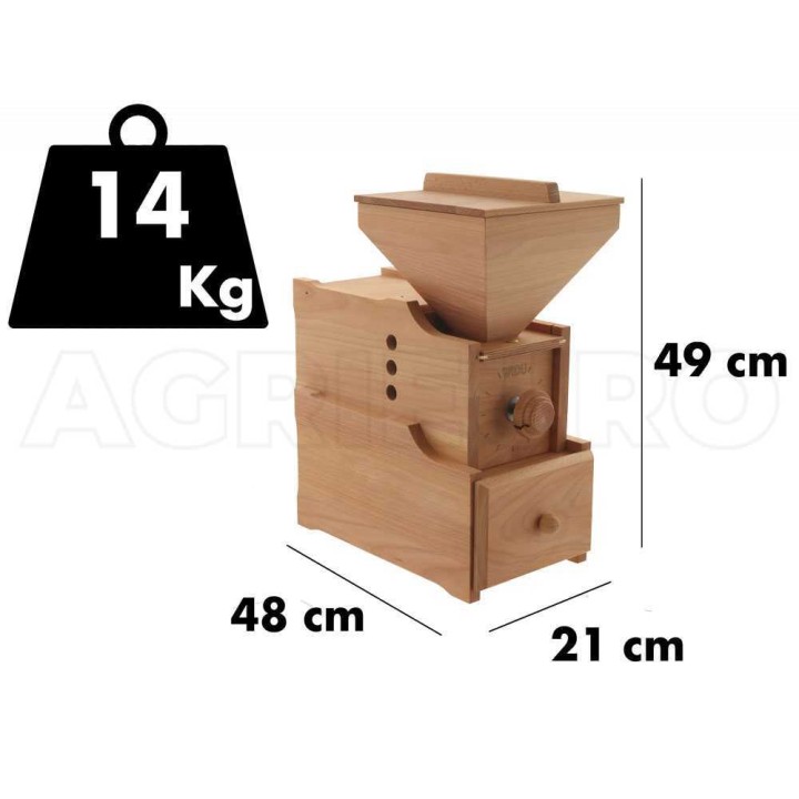 WIDU Universalmühle Mod. 3 jauhomylly, kivijauhatus, 600 W, pyökki