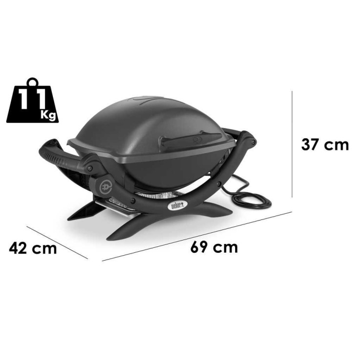 Weber Q1400 sähkögrilli, 2,2 kW, 43 × 32 cm, 11 kg