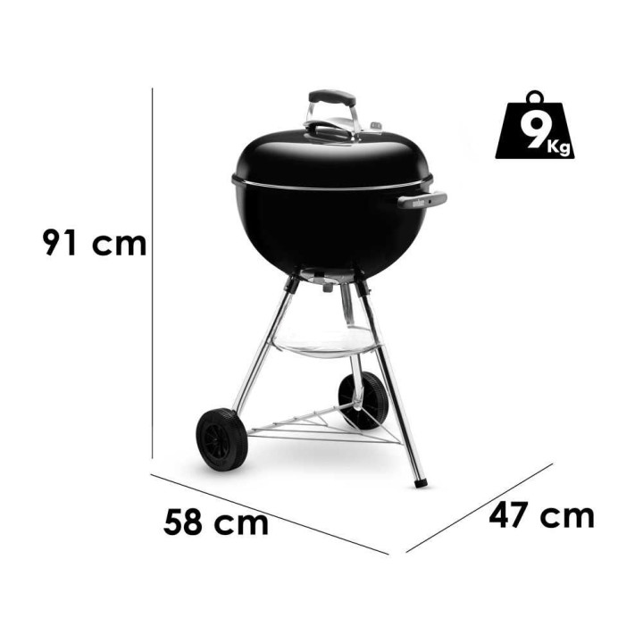 Weber Bar-B-Kettle 1231004 hiiligrilli, Ø 47 cm, 1 735 cm²