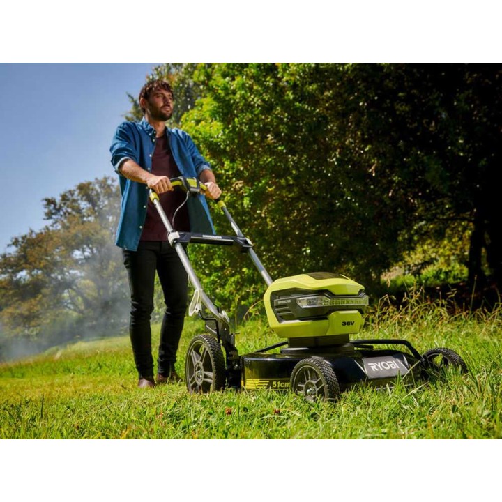 Ryobi RY36LMMX51A-140 akkuruohonleikkuri, 36 V, 51 cm, akku ja laturi