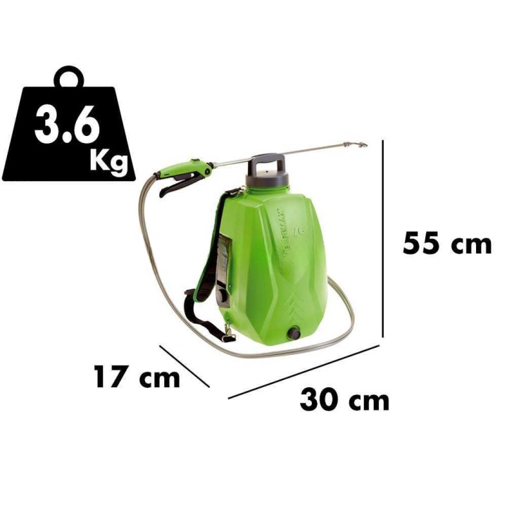 Verdemax FUTURA PRO 16L akkuselkäruisku, 18 V, 16 l, 2,5 Ah