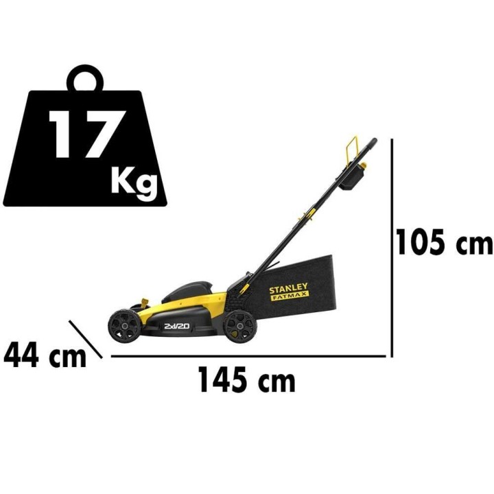 Stanley FATMAX SFMCMW2651M-QW akkuruohonleikkuri, 36 V, 52 cm, 2 akkua