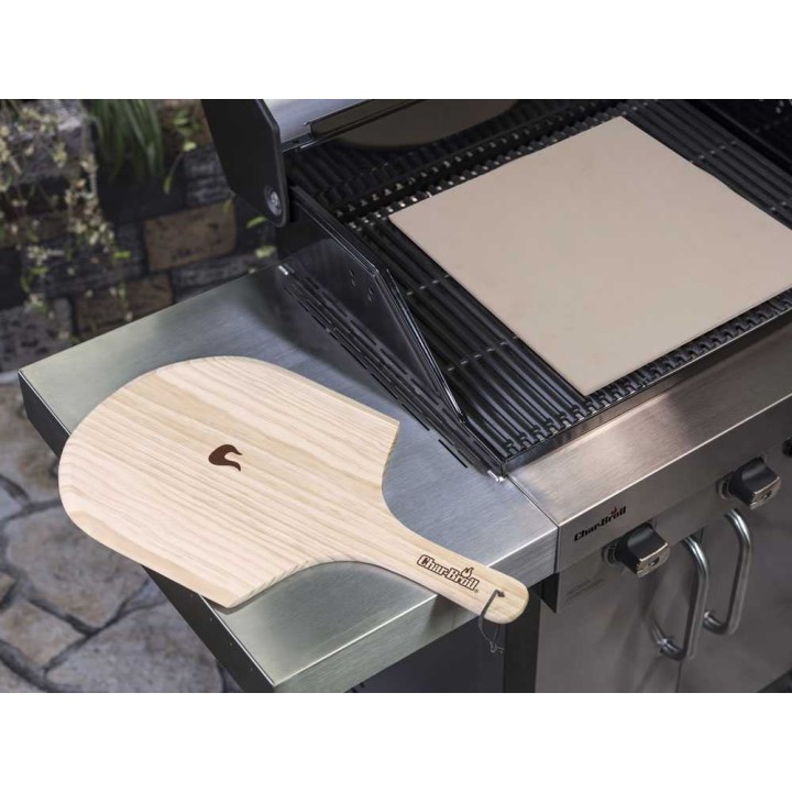 Suorakulmainen pizzakivisetti ja puinen pizzalapio, 40 × 35 cm