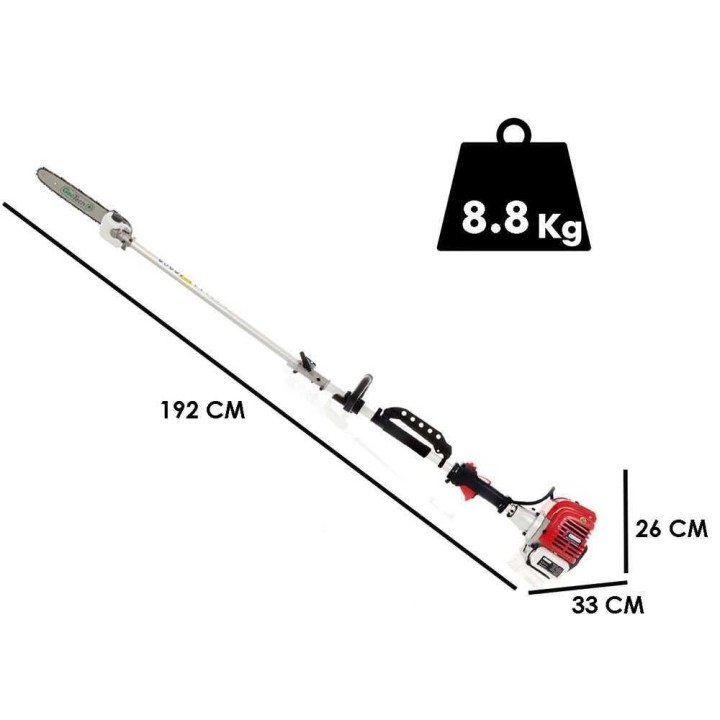 GeoTech GT-2 33 L oksasaha, 33 cm³, 30 cm:n terä ja teleskooppivarsi
