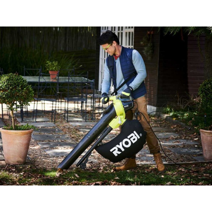 RYOBI RBV3000CESV sähköinen lehtipuhallin, imuri ja silppuri, 3 000 W, 230 V