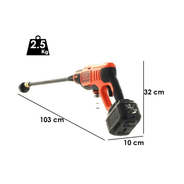 Black & Decker BCPC18D1 akkupainepesuripistooli, 18 V, 24 bar, viisitoiminen suutin