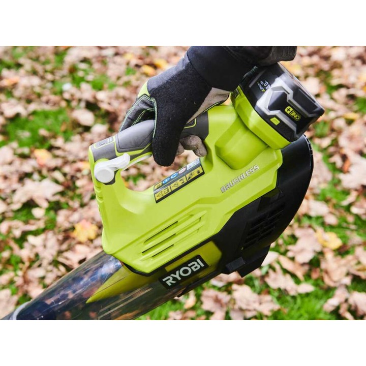 Ryobi RY18BLXA-0 akkupuhallin, 18 V, 4 Ah, 200 km/h