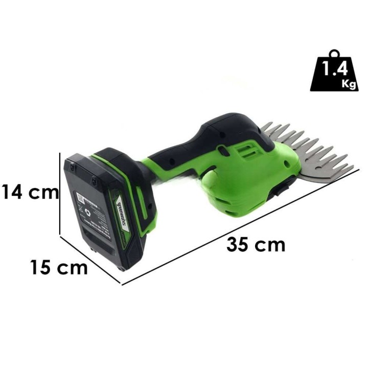 Greenworks G24SHT akkukäyttöiset puutarhasakset, 24 V, 2 Ah