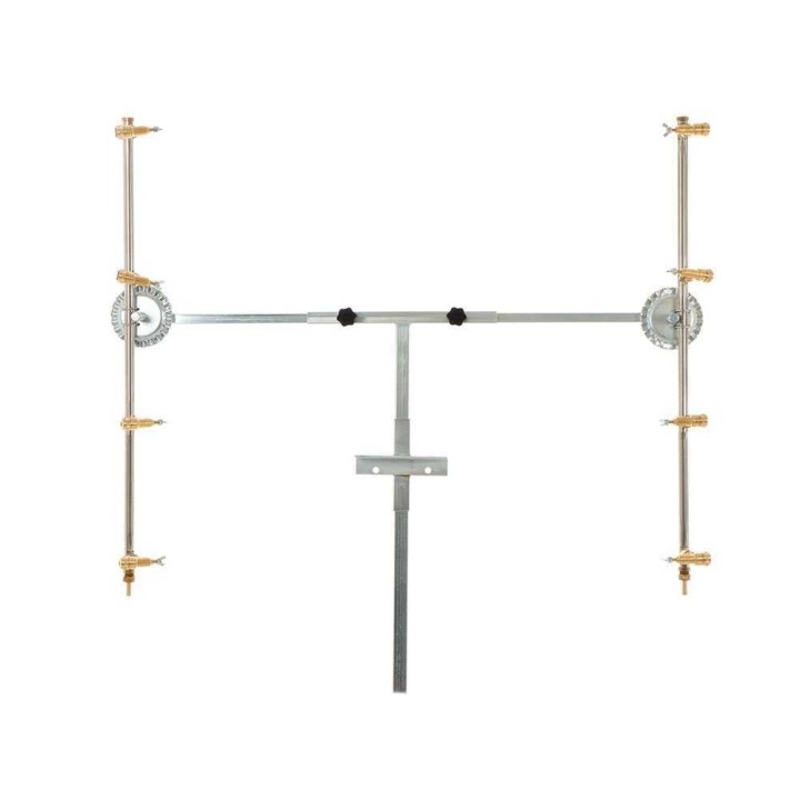 Ruiskutuspuomipari 4+4, ruostumaton teräs, messinkiset perhosruiskut, 95 cm