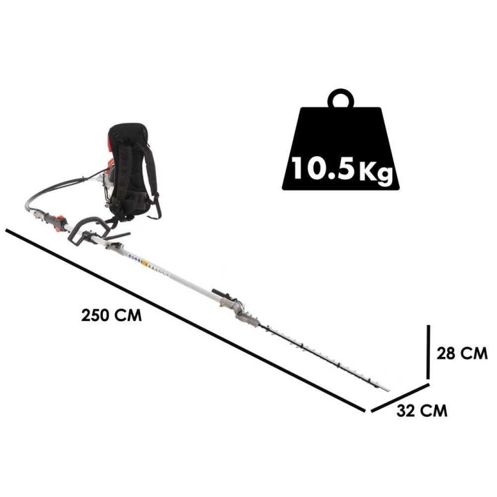 GeoTech GT-2 52 BP pitkävartinen pensasleikkuri, 52 cm³, 56 cm