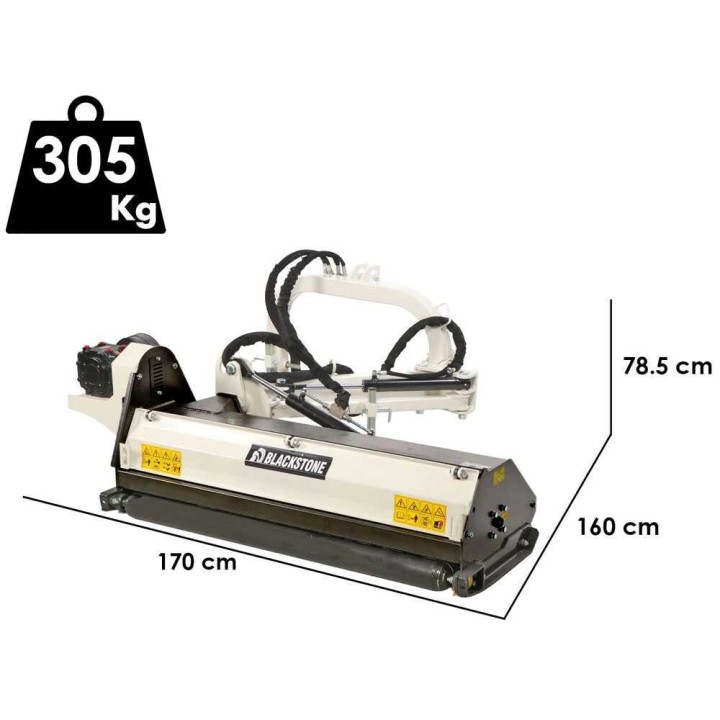 BlackStone BVL 125 L reunamurskain traktorille, 125 cm, hydraulinen siirto