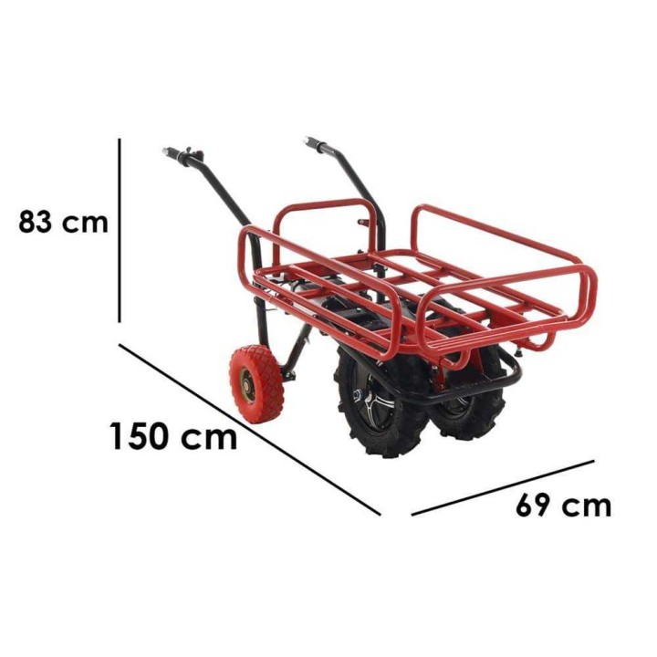 GeoTech CAR 300T-T akkukäyttöinen sähkökottikärry, 40 V, 6 Ah, 200 kg