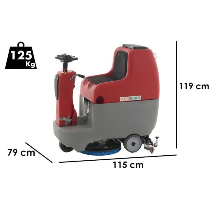 U.B. LP-550-B ajettava akkukäyttöinen lattianpesukone, 55 cm, 48 V