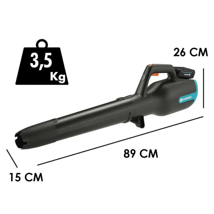 Gardena PowerJet 18V P4A akkulehtipuhallin, 100 km/h, ilman akkua ja laturia