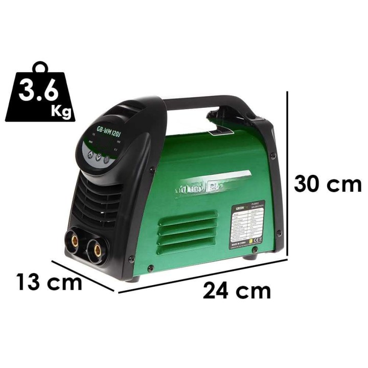 GreenBay GB-WM 120J MMA-hitsausinvertteri, 20–120 A, 230 V, hitsausvarusteet