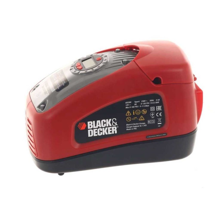 Black & Decker ASI300-QS sähkökompressori, 11 bar, 230 V ja 12 V